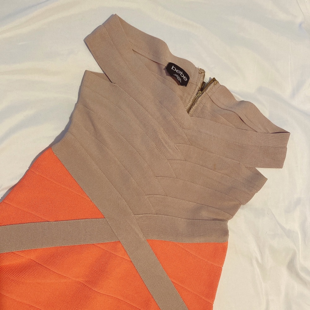 Bebe two tone bandage dress